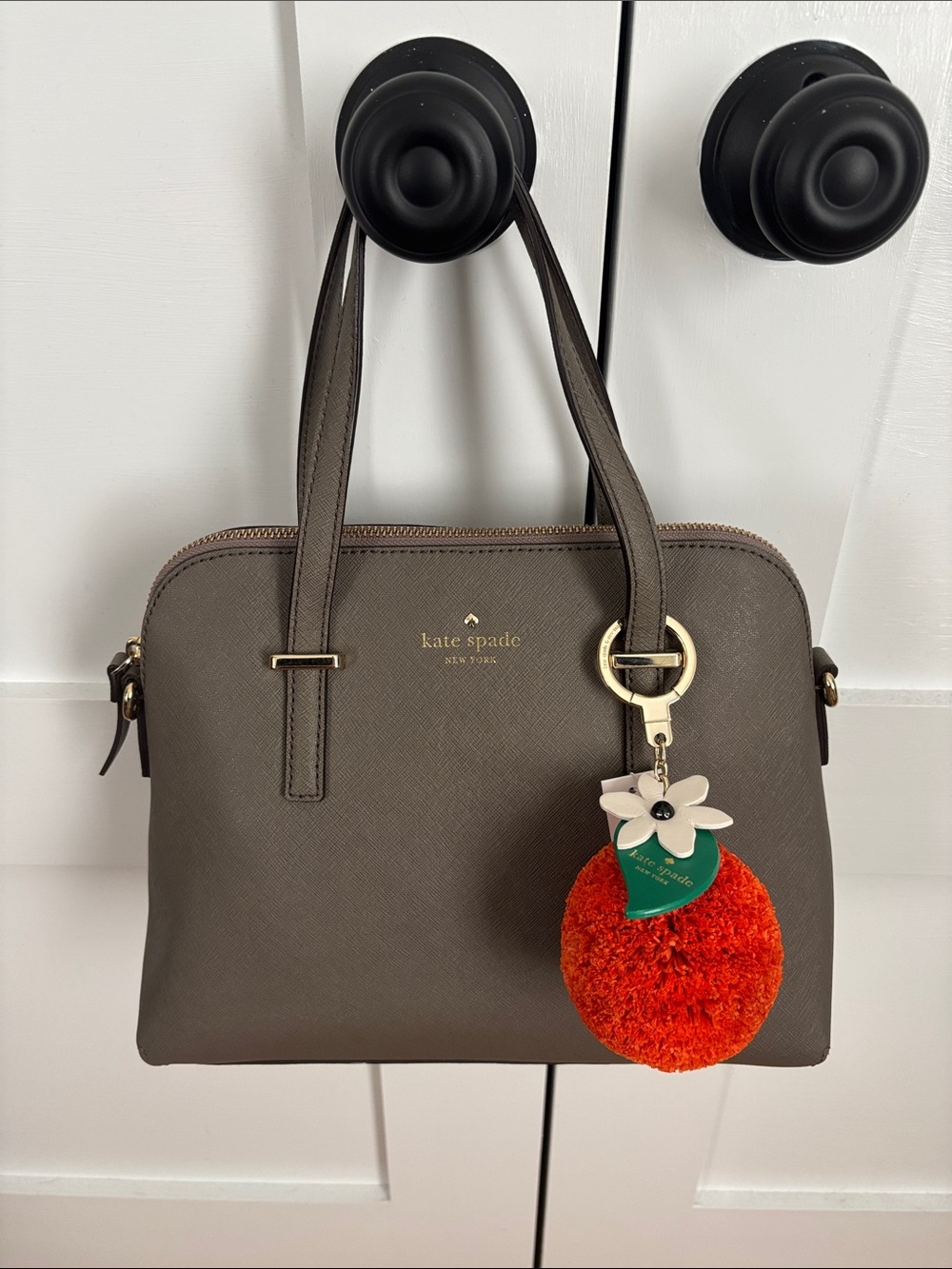 NWT Kate Spade Orange Raffia Bag Charm